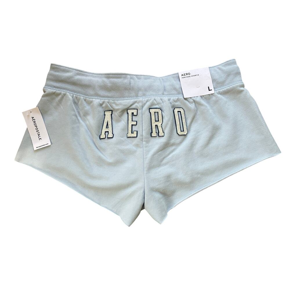 Aero Heritage Y2k Logo Patch Low-Rise Fleece Shorts Size L